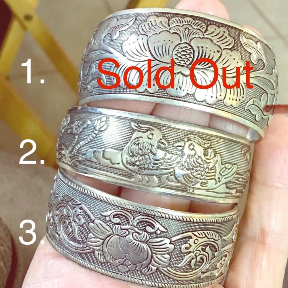 🌐 TIBETAN OLD FORGED SILVER METAL CUFF/ BANGLE … PICK YOUR NUMBER. NWOT